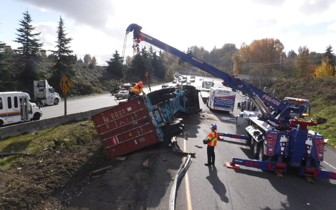 Overturned and Trapped on SB I-5 Tukwila, WA