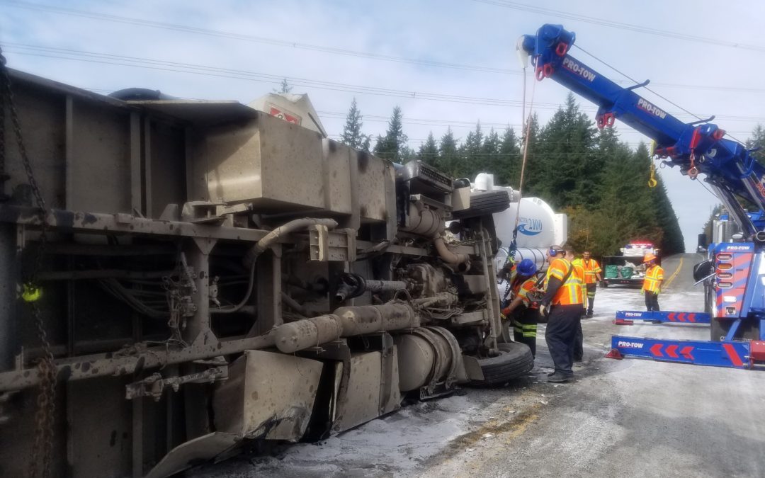 Spill And Slide On Highway 18 At Tiger Mountain