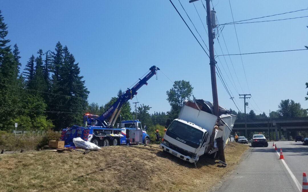Dislodging a Box Truck From Power Pole