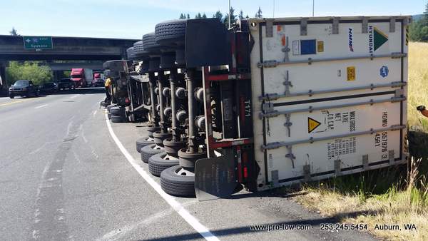 Overturned Semi Recovery in Northbend