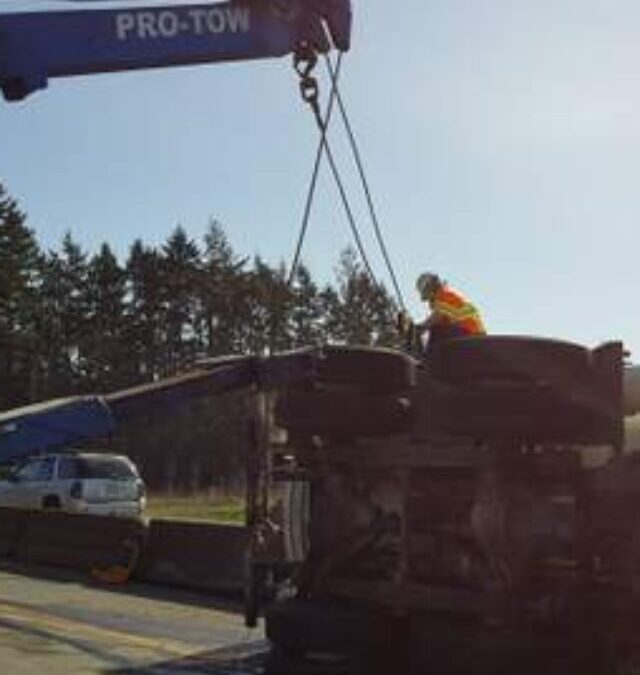 Flipped Over Vacuum Truck Recovery