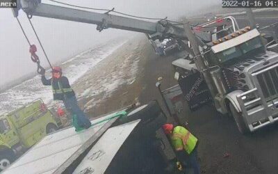 Salty Semi-Truck Tip Over in Ritzville, WA