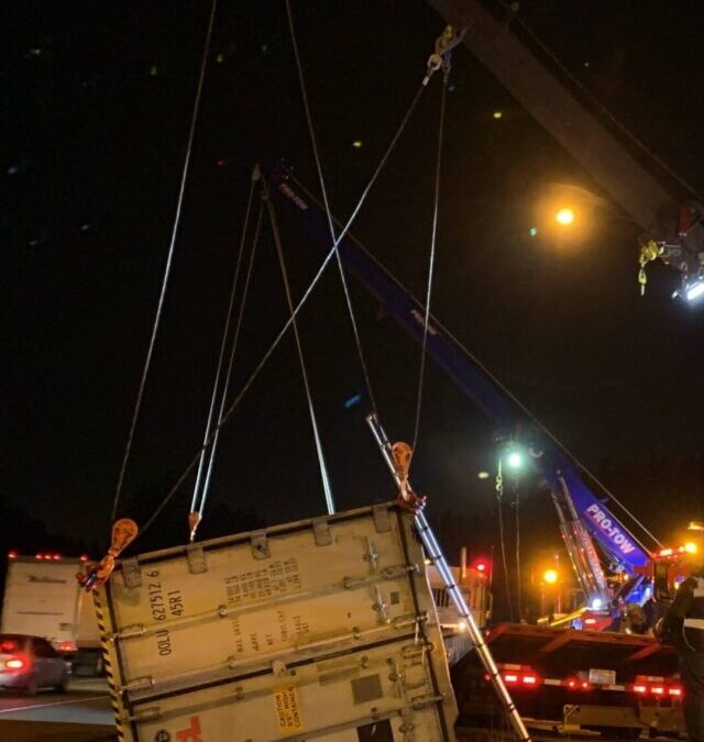 Tractor-Trailer Flips on the SR18
