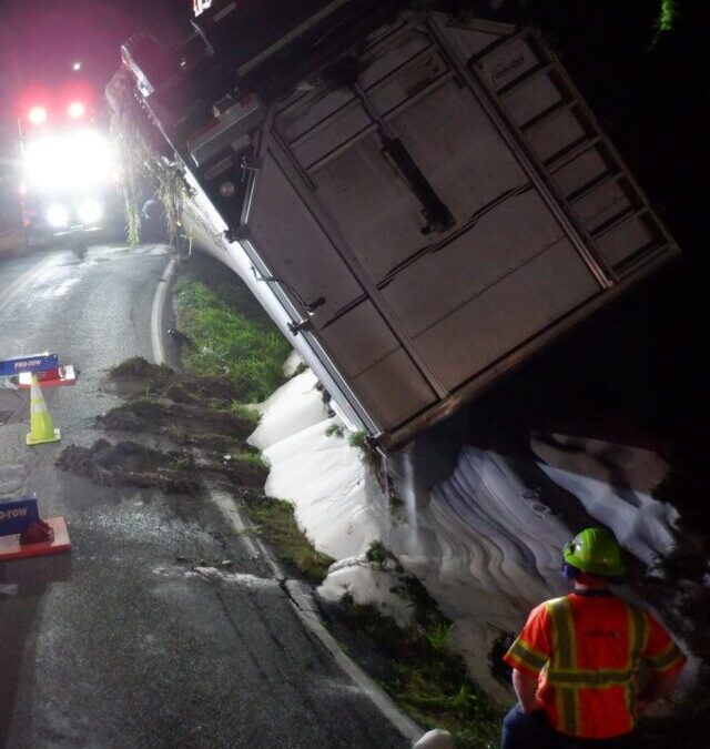 Ditched Truck and Trailer Requires Extensive Recovery