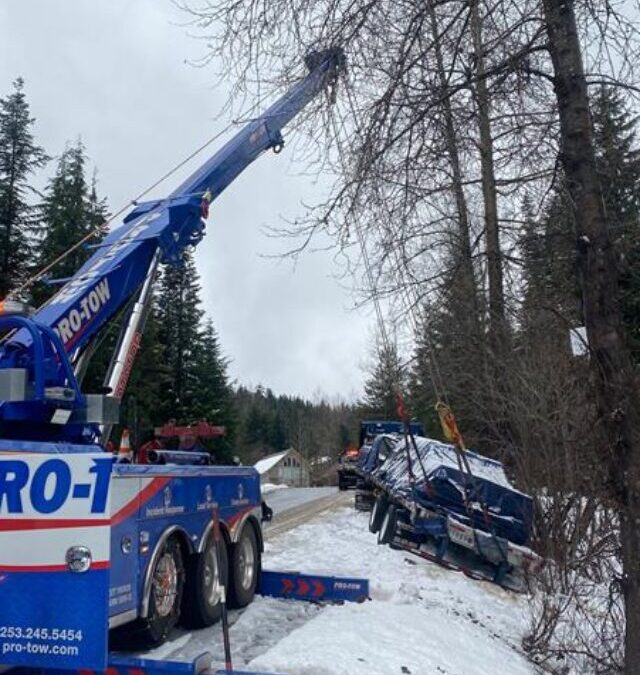 Snowy Tow for a Slipping Trailer Load