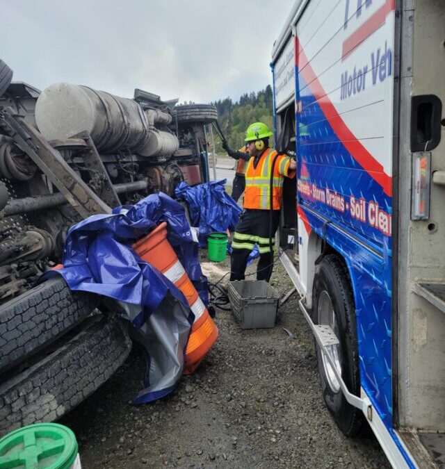 Flipping a Tipped Semi-Truck in Pacific, WA