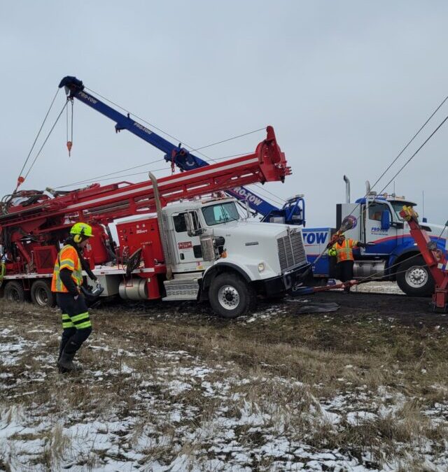 Drilling Rig Tow on Fairchild Air Force Base, Spokane