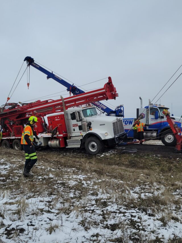 Drilling Rig Tow on Fairchild Air Force Base, Spokane