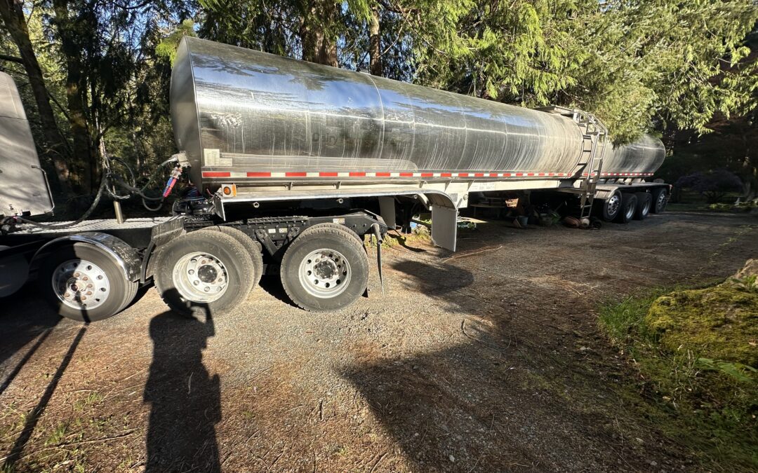 Tight Dairy Tanker Recovery from Private Property in North Bend