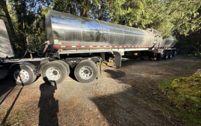 Tight Dairy Tanker Recovery from Private Property in North Bend