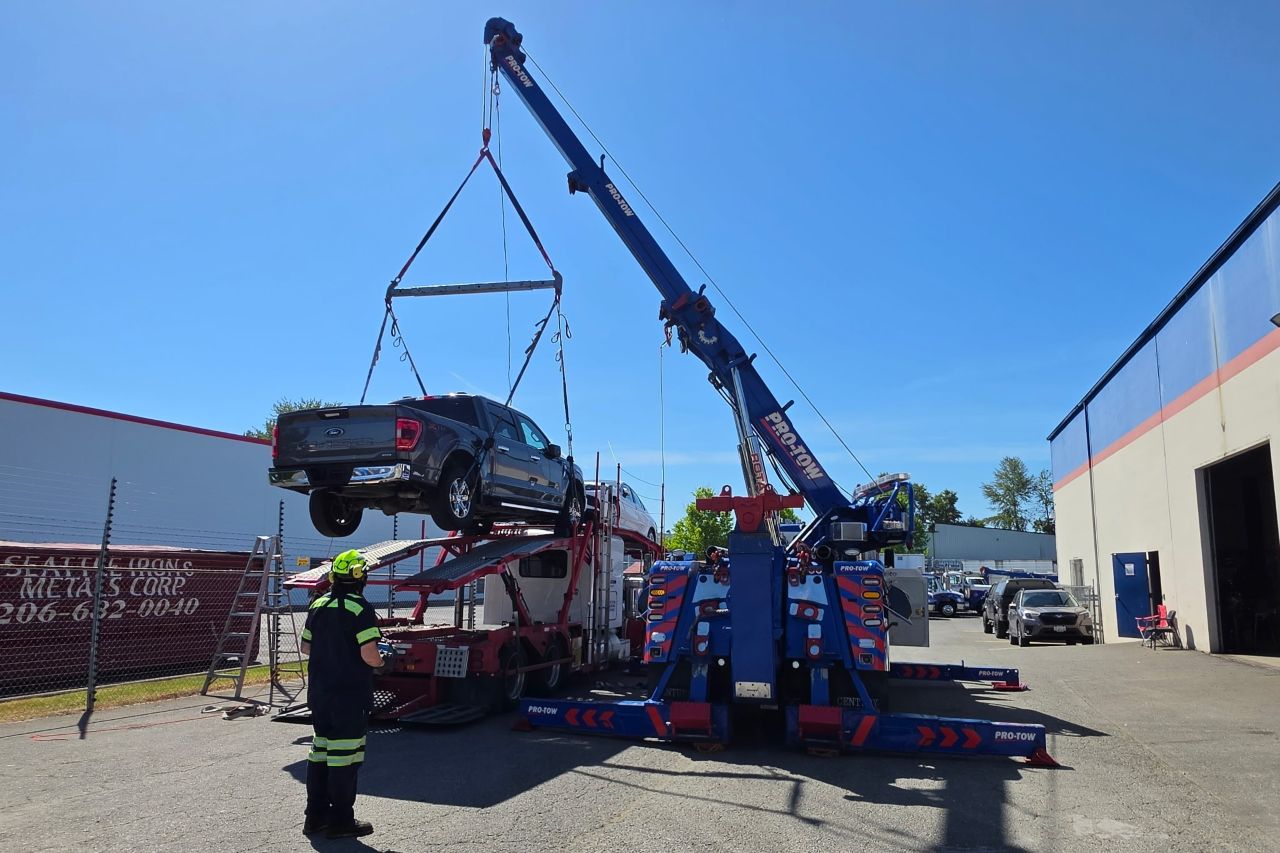 Unloading a car hauler