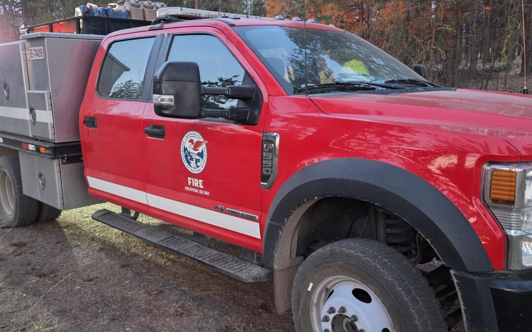 Emergency flat tire service during a wildfire